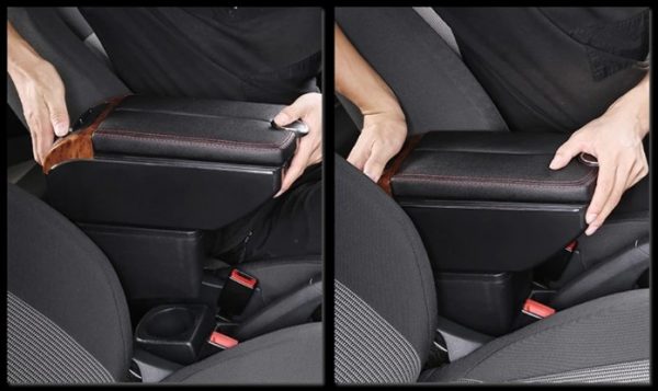 Apexi Car Armrest Mahogany Center Console Box with Cup Holder - Image 3